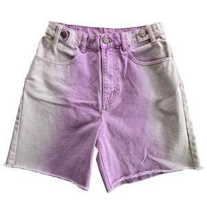 Urban Outfitters Mom Shorts Women 27 Purple Ombre High Rise Cotton Denim Raw Hem